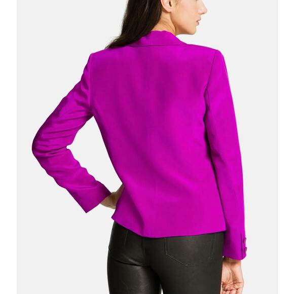 Truth and Pride Magenta Purple 100% Silk Bright Cutaway Open Professional Blazer - Picture 2 of 13